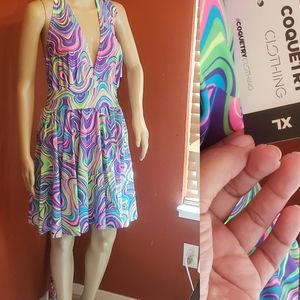 Halter style neon 60s ish pattern